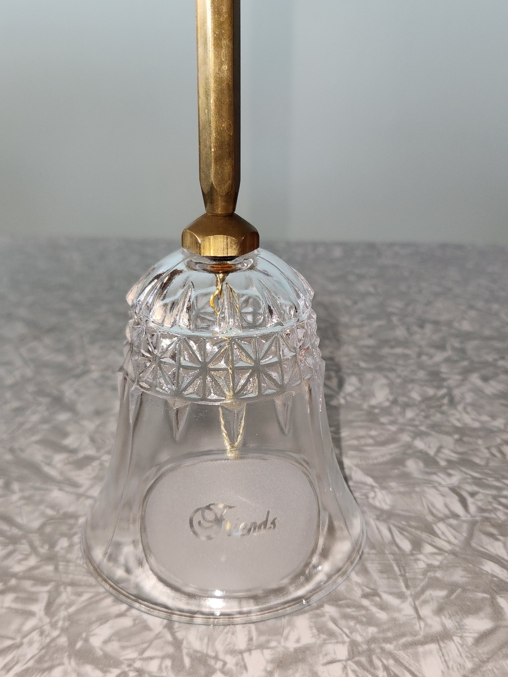 Clear Glass Bell with Brass Handle - Friends Accent